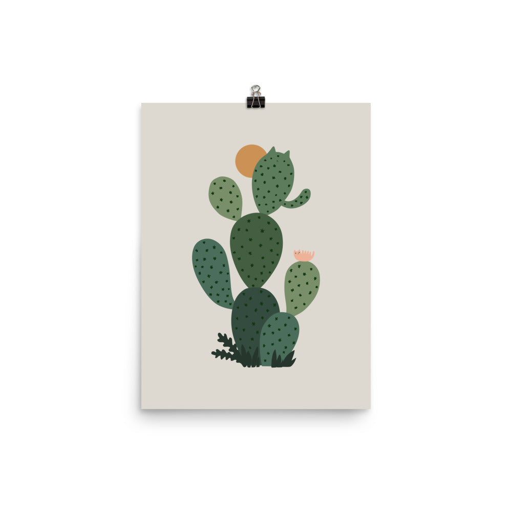Cat and Plant 3: Cat-tus - Art print