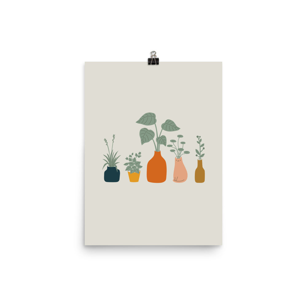 Cat and Plant 9 - Art print