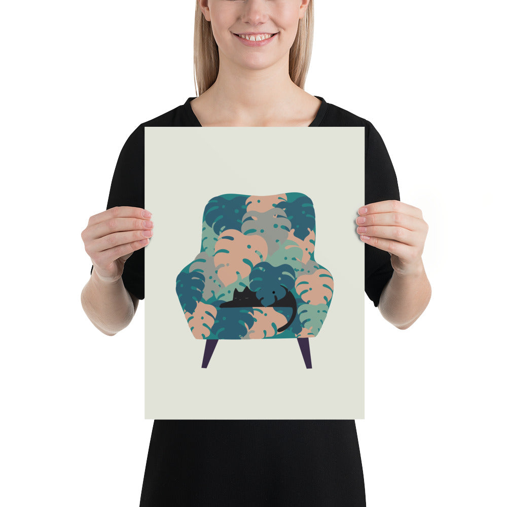 Cat and Plant 15 - Art print