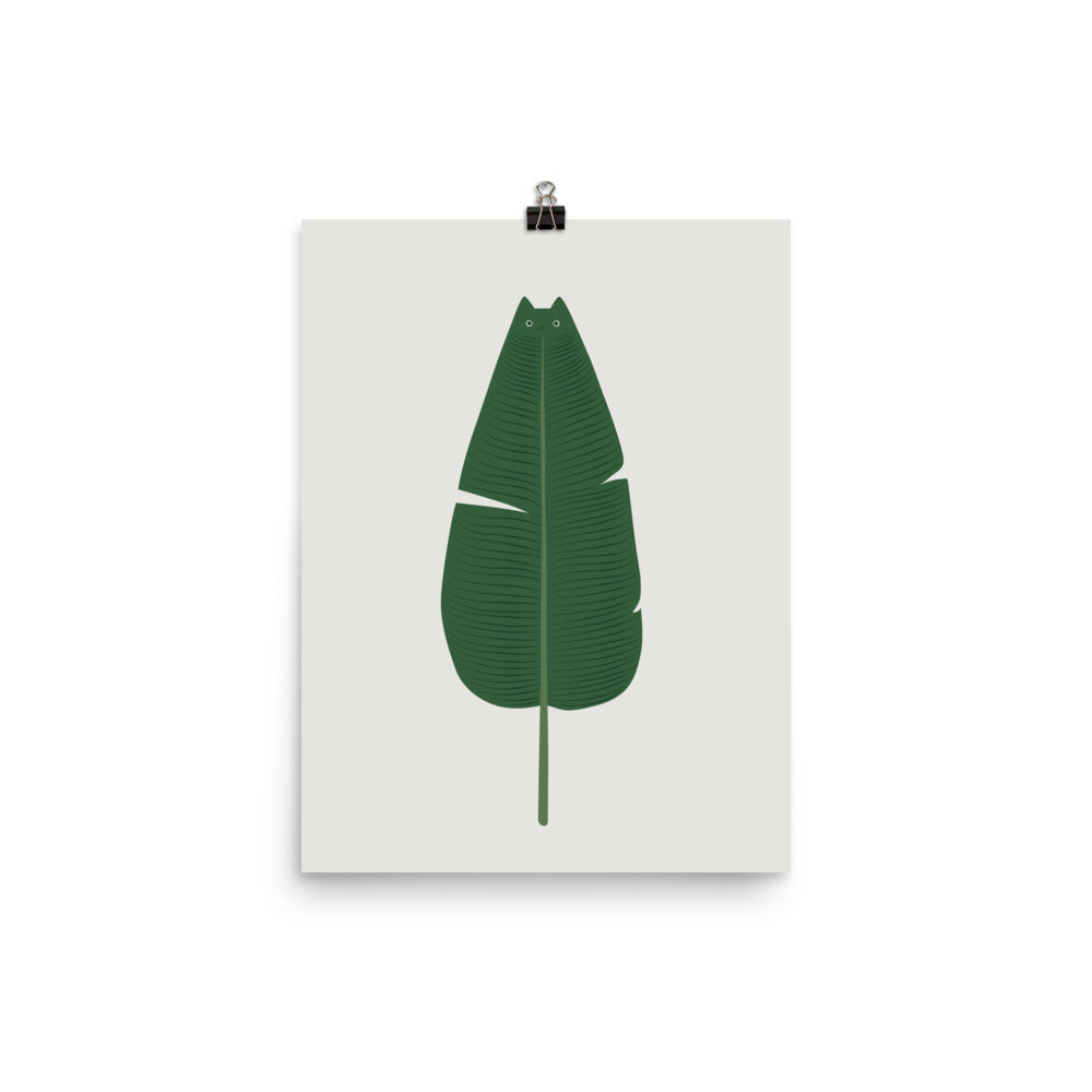 Cat and Plant 23: Meownana Leaf - Art print