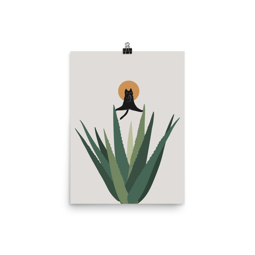 Cat and Plant 43: Nameowste - Art print