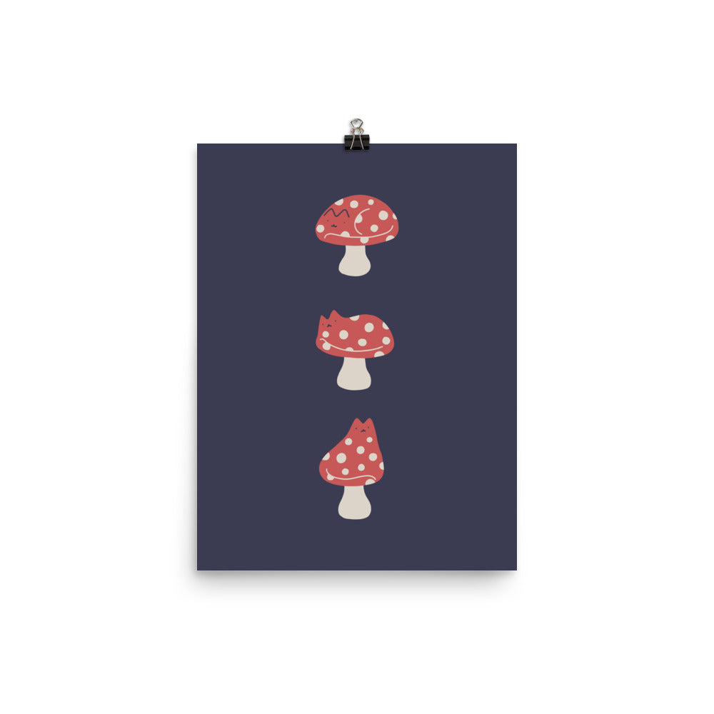 Cat and Plant 48: Cat Mushroom - Art print