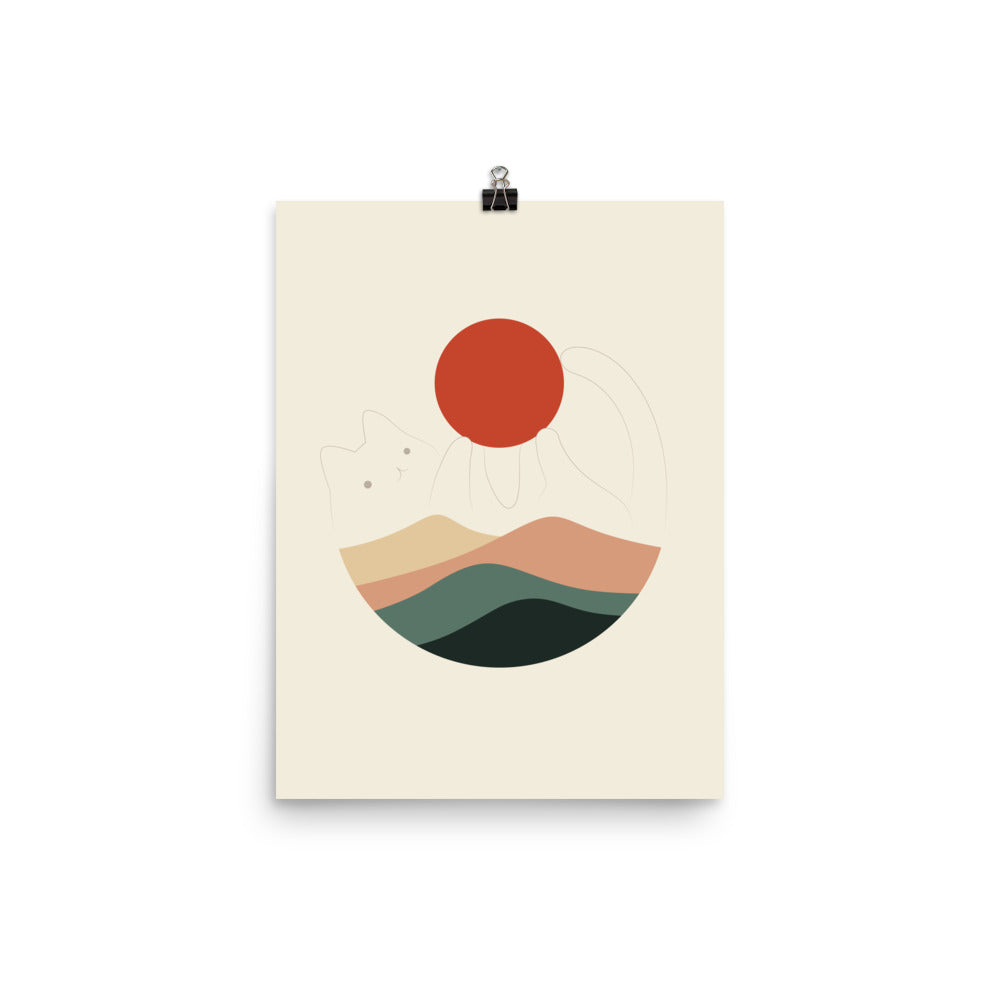 Cat Landscape 137: Holding Up the Sun for You - Art print