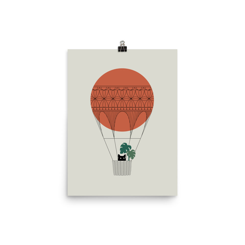 Cat Landscape 138: Hot Sun Balloon - Art print
