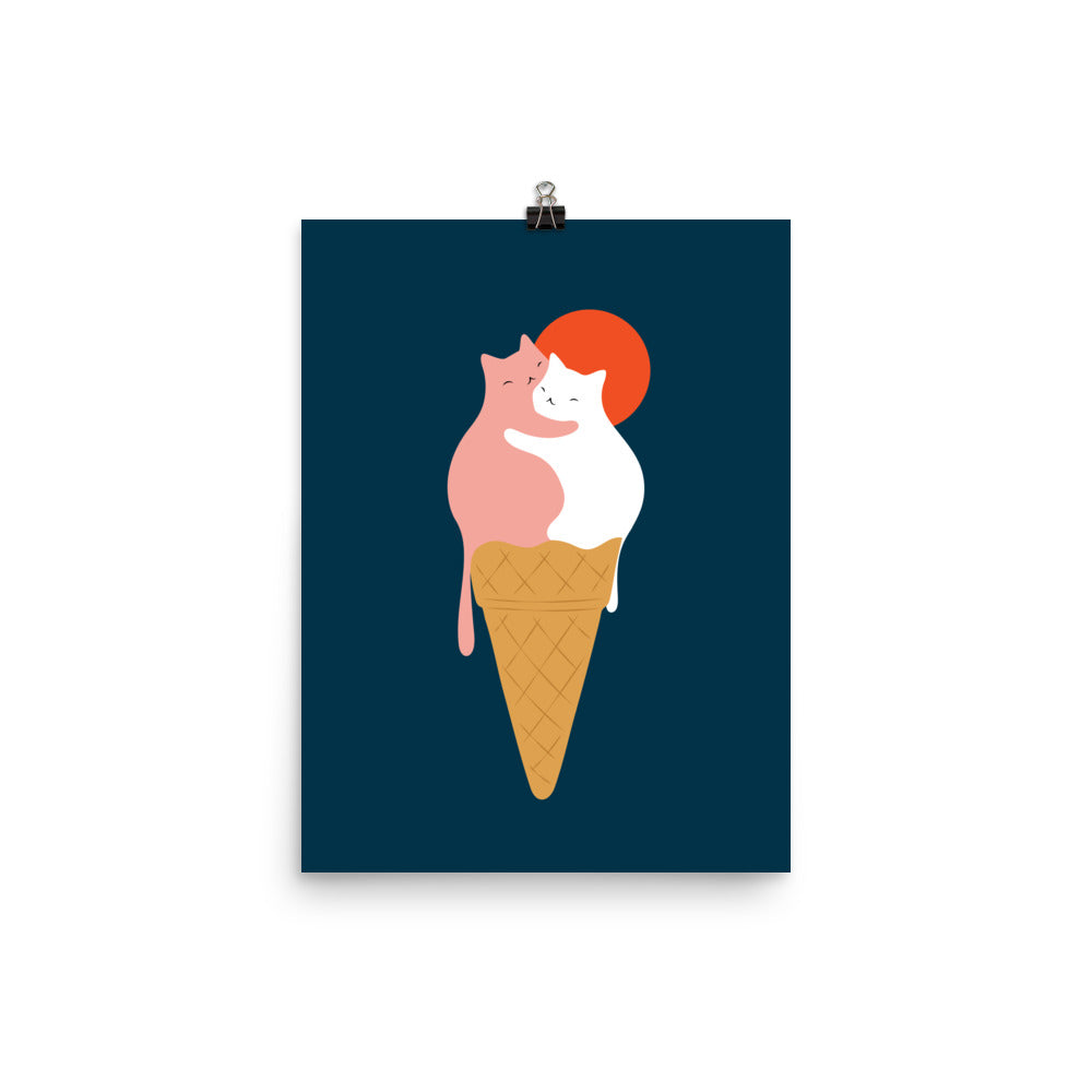 Cat Landscape 145: Strawberry & Vanilla - Art print