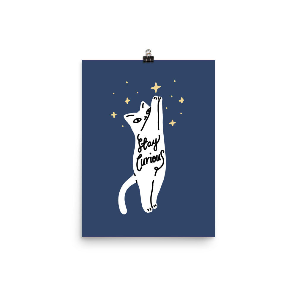 Stay Curious Cat - Art print