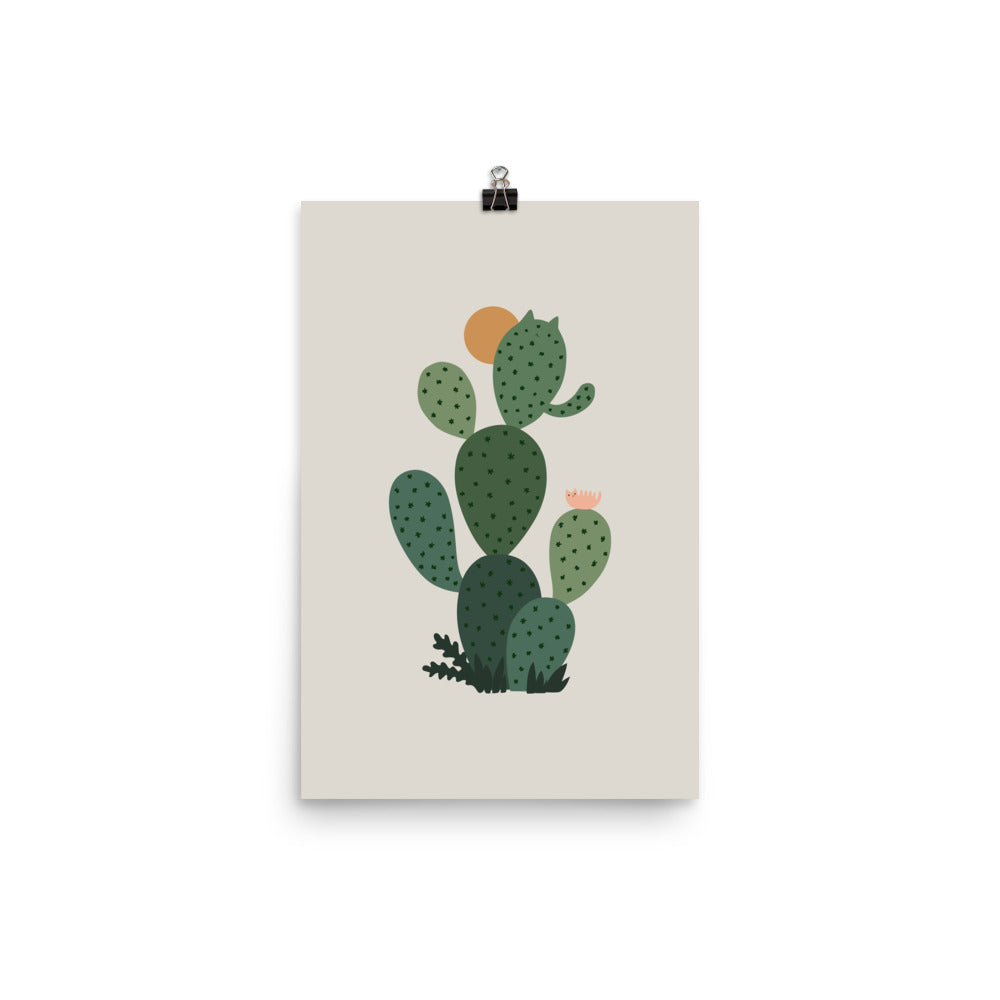 Cat and Plant 3: Cat-tus - Art print