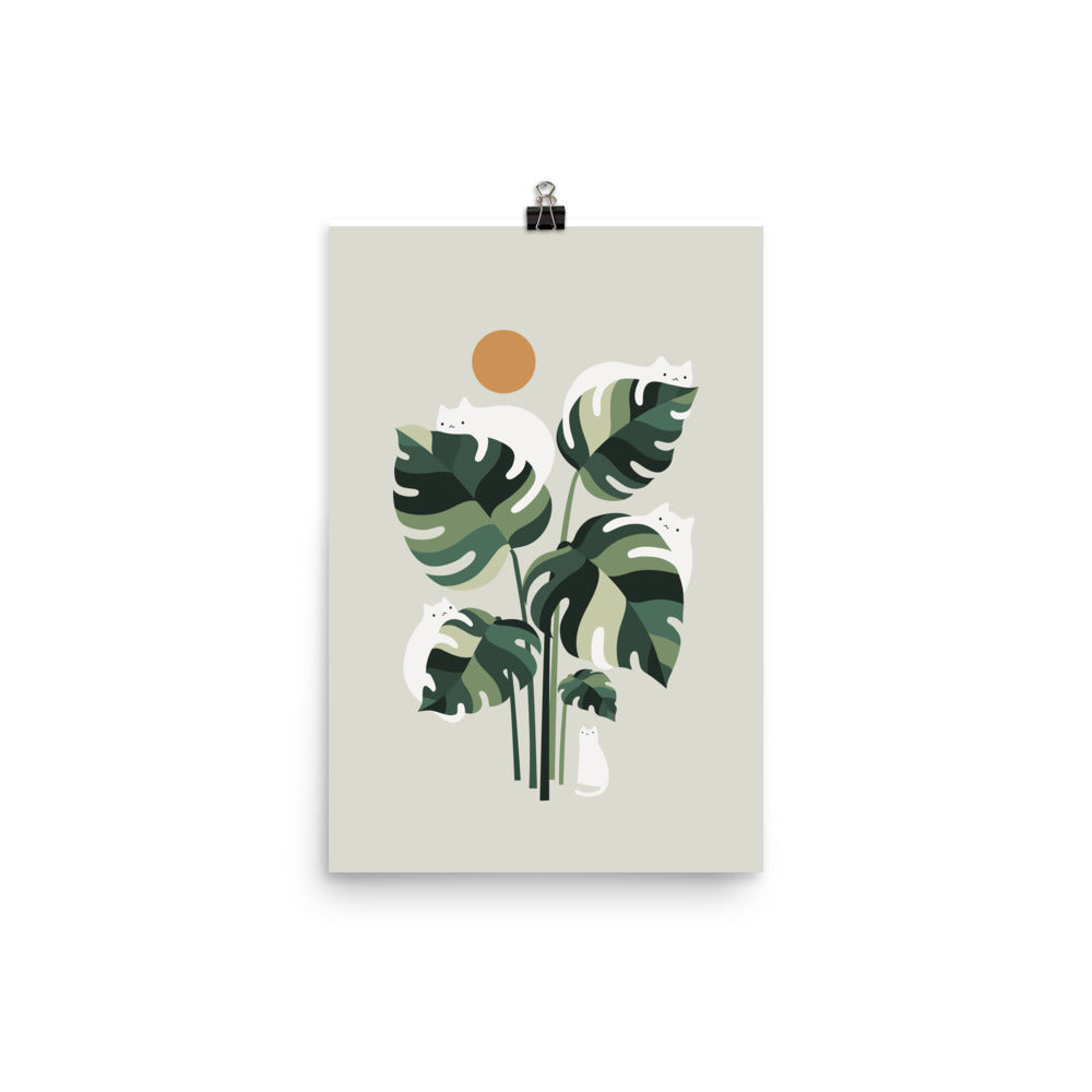 Cat and Plant 11 - Art print