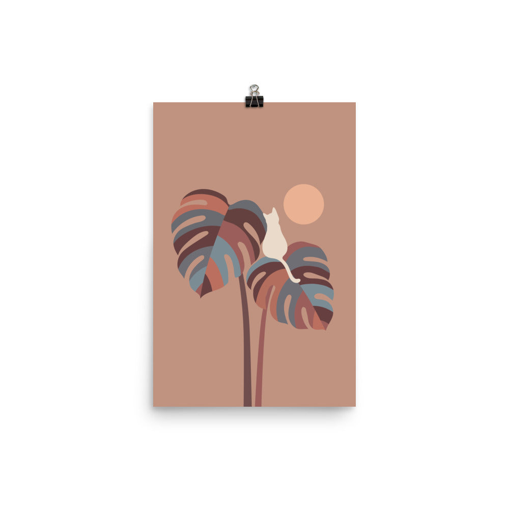 Cat and Plant 41 - Art print