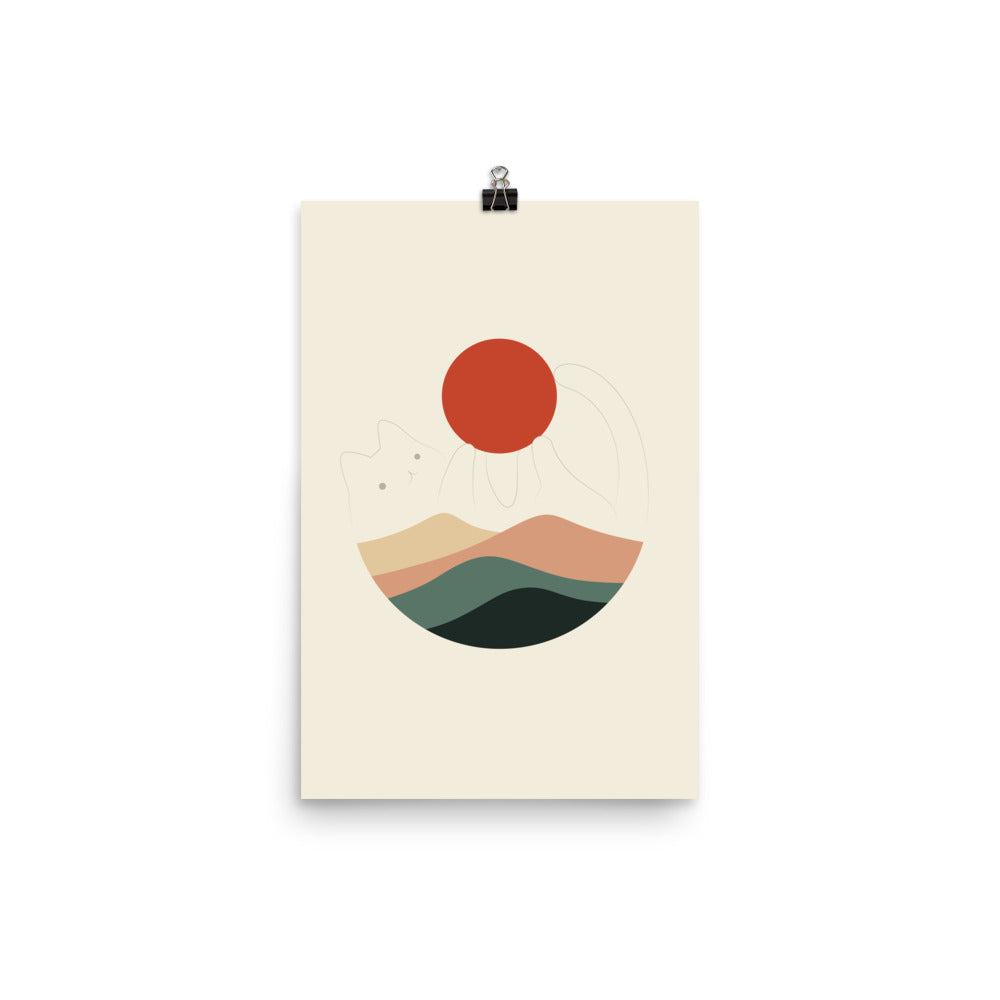 Cat Landscape 137: Holding Up the Sun for You - Art print