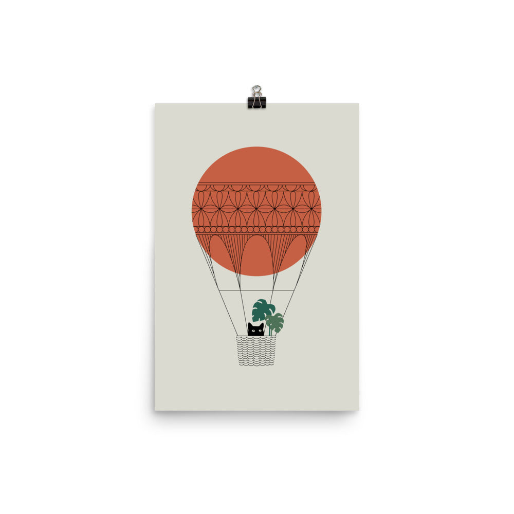 Cat Landscape 138: Hot Sun Balloon - Art print