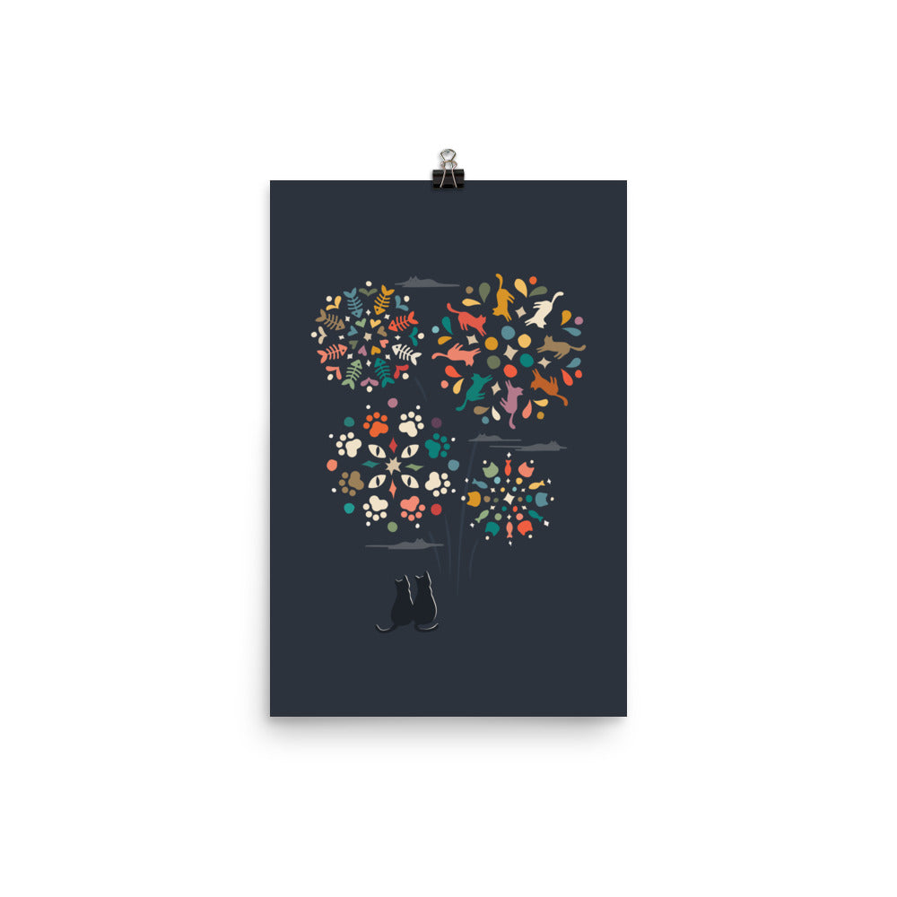 Cat Landscape 143: Fireworks - Art print