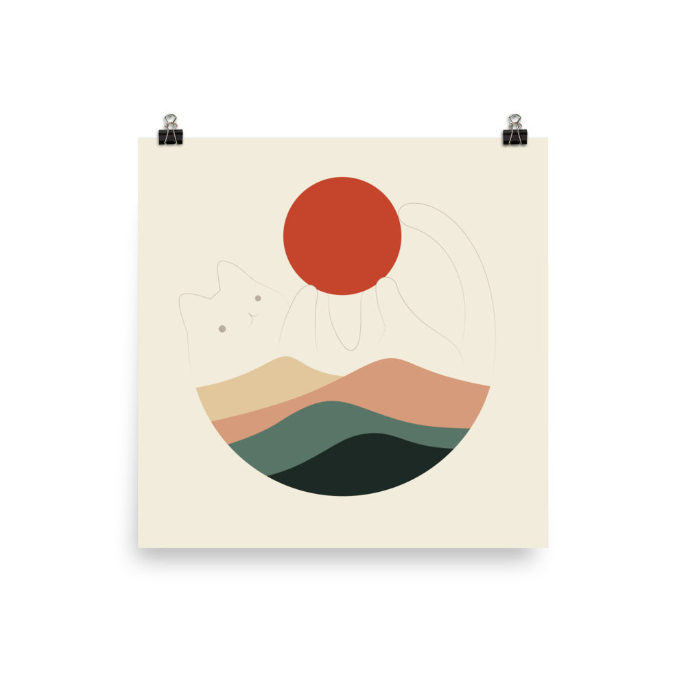 Cat Landscape 137: Holding Up the Sun for You - Art print