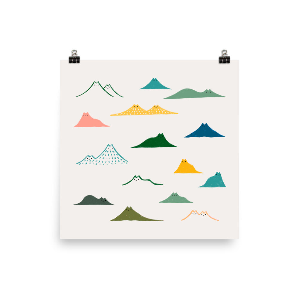 Cat Landscape 140: Many Meowtains - Art print