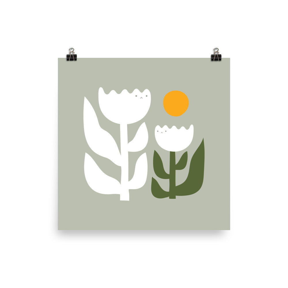 Cat and Plant 50 - Art print