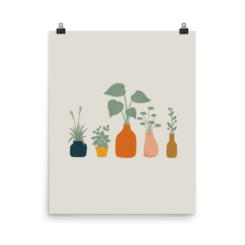 Cat and Plant 9 - Art print