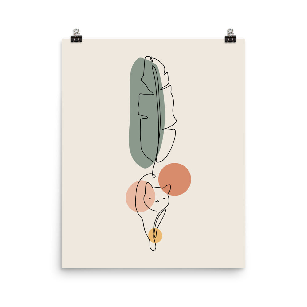 Cat and Plant 35 - Art print