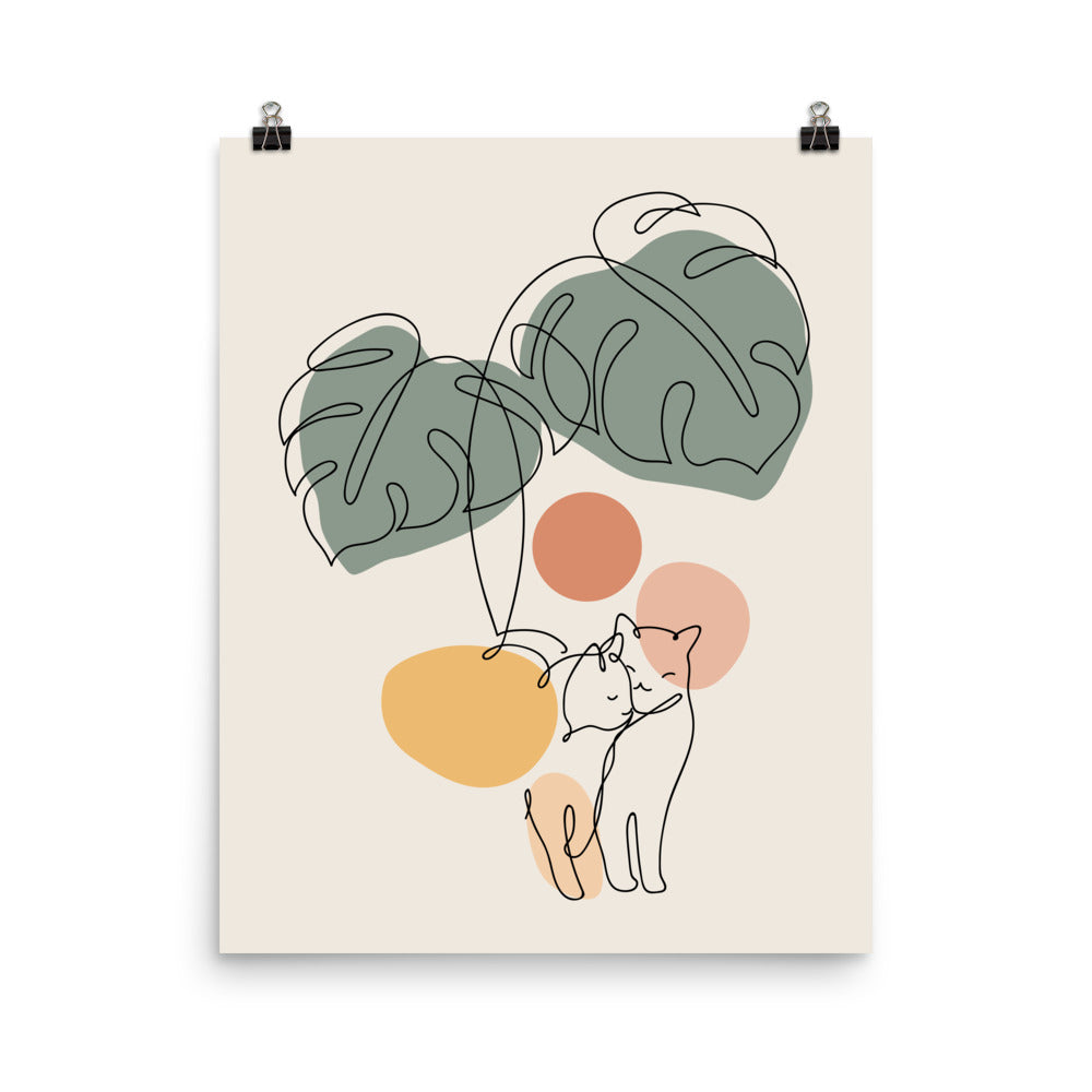 Cat and Plant 36 - Art print