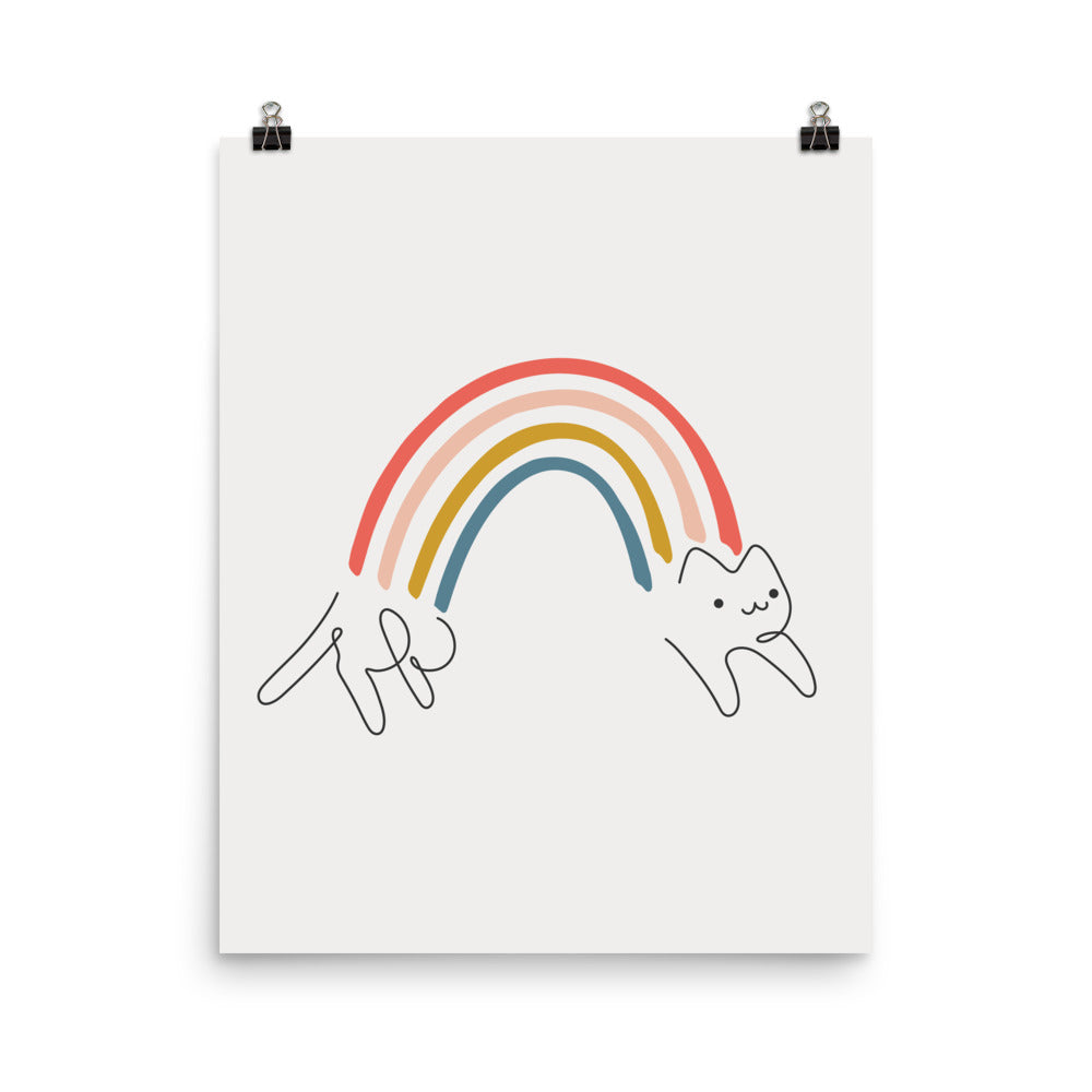 Rainbow Cat 1: Happy Leap - Art print