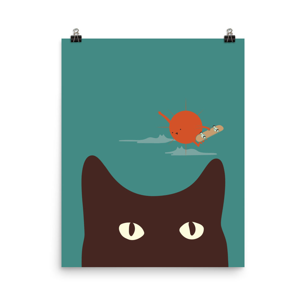 Cat Landscape 112: SCatBoarding - Art print