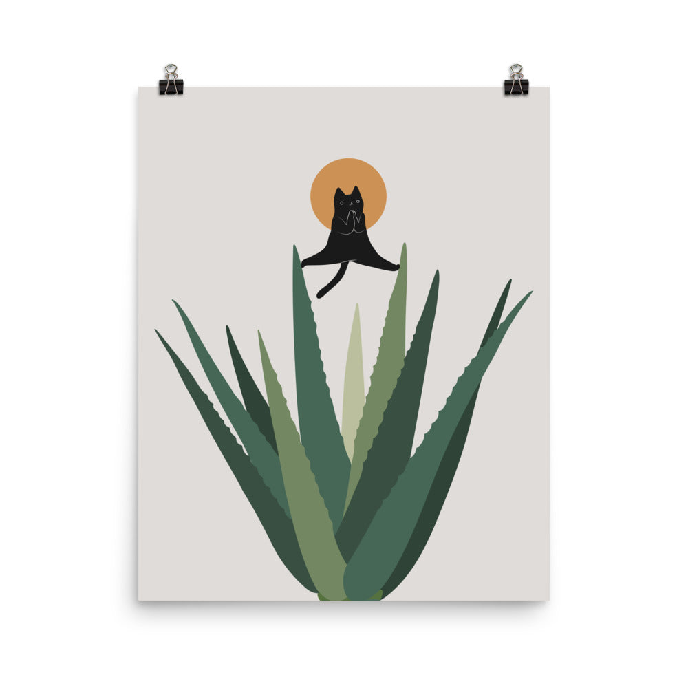 Cat and Plant 43: Nameowste - Art print