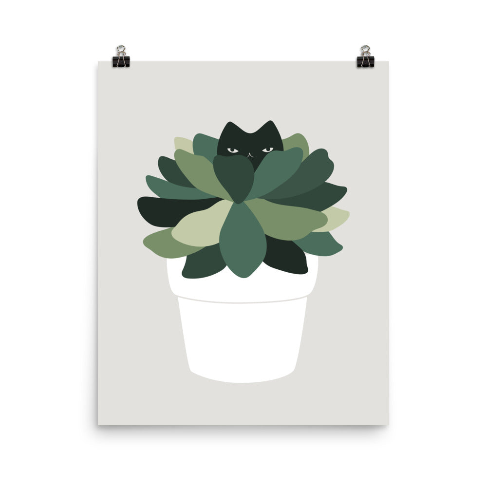 Cat and Plant 46 - Art print