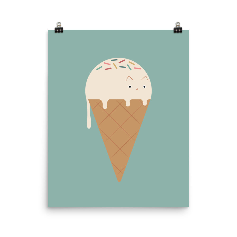 Ice cream cat Art print I Love Doodle The visual art of Lim Heng Swee