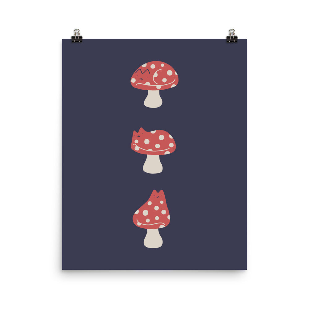 Cat and Plant 48: Cat Mushroom - Art print