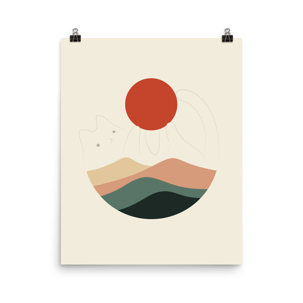Cat Landscape 137: Holding Up the Sun for You - Art print