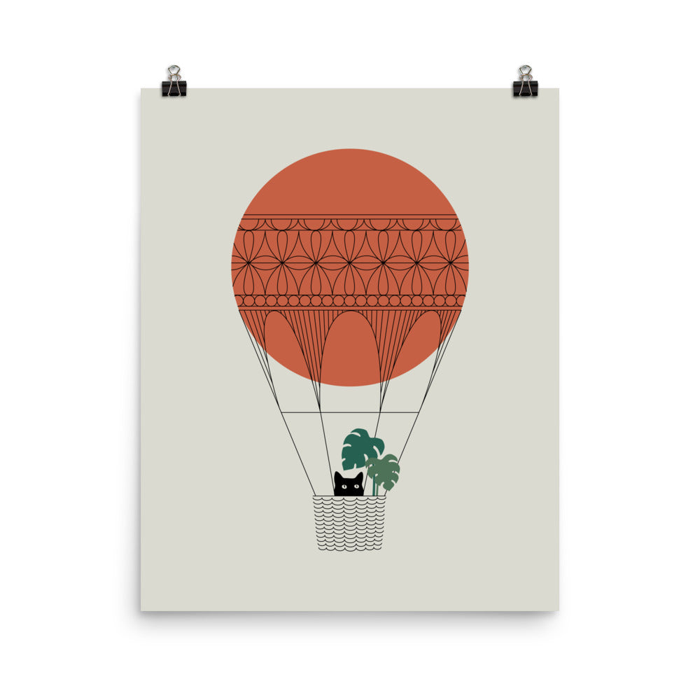 Cat Landscape 138: Hot Sun Balloon - Art print