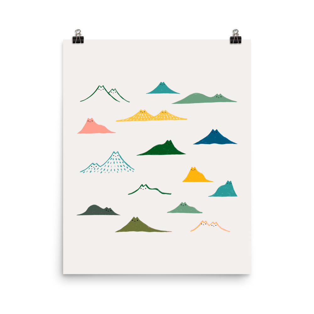 Cat Landscape 140: Many Meowtains - Art print