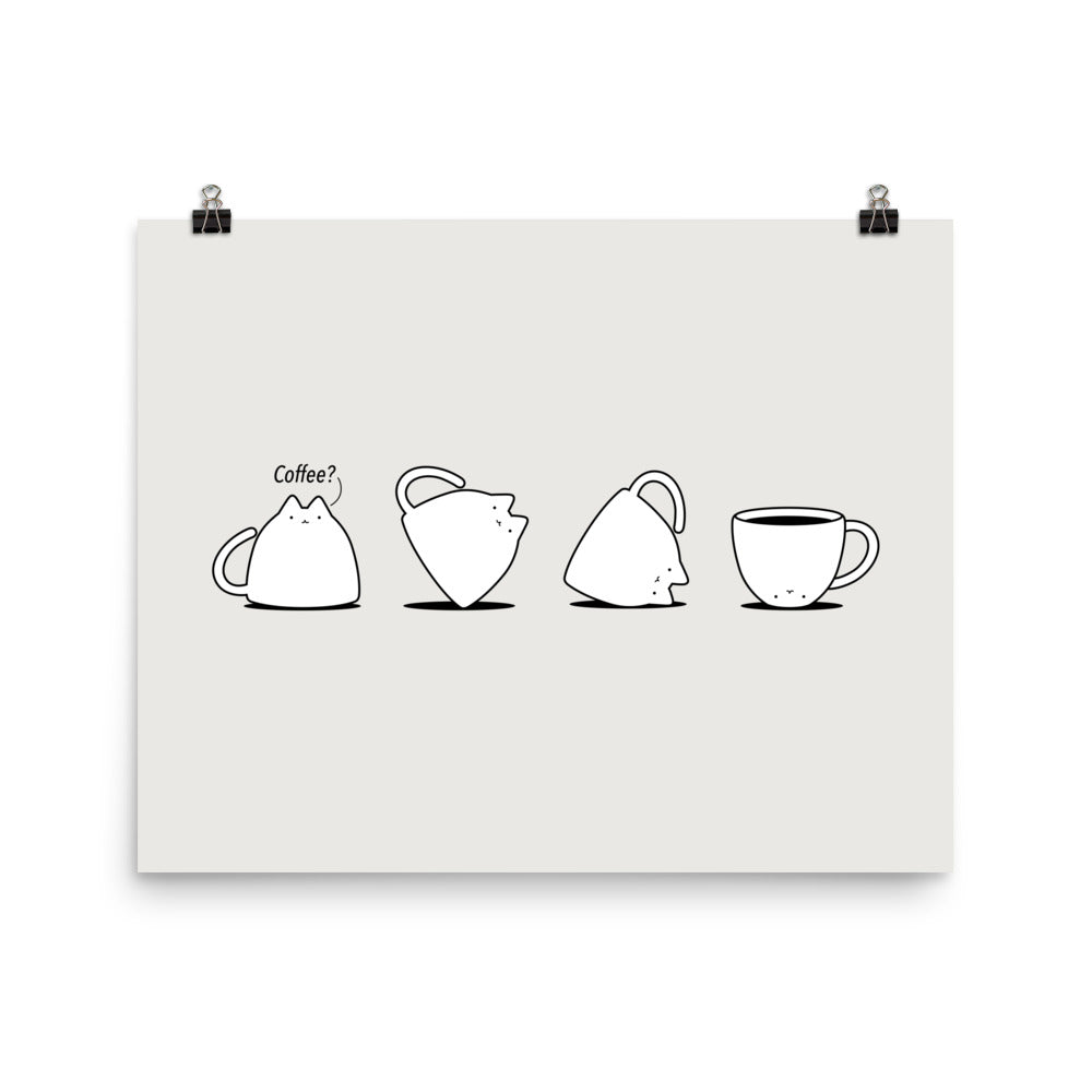 Coffee Cat 4: Coffee? - Art print