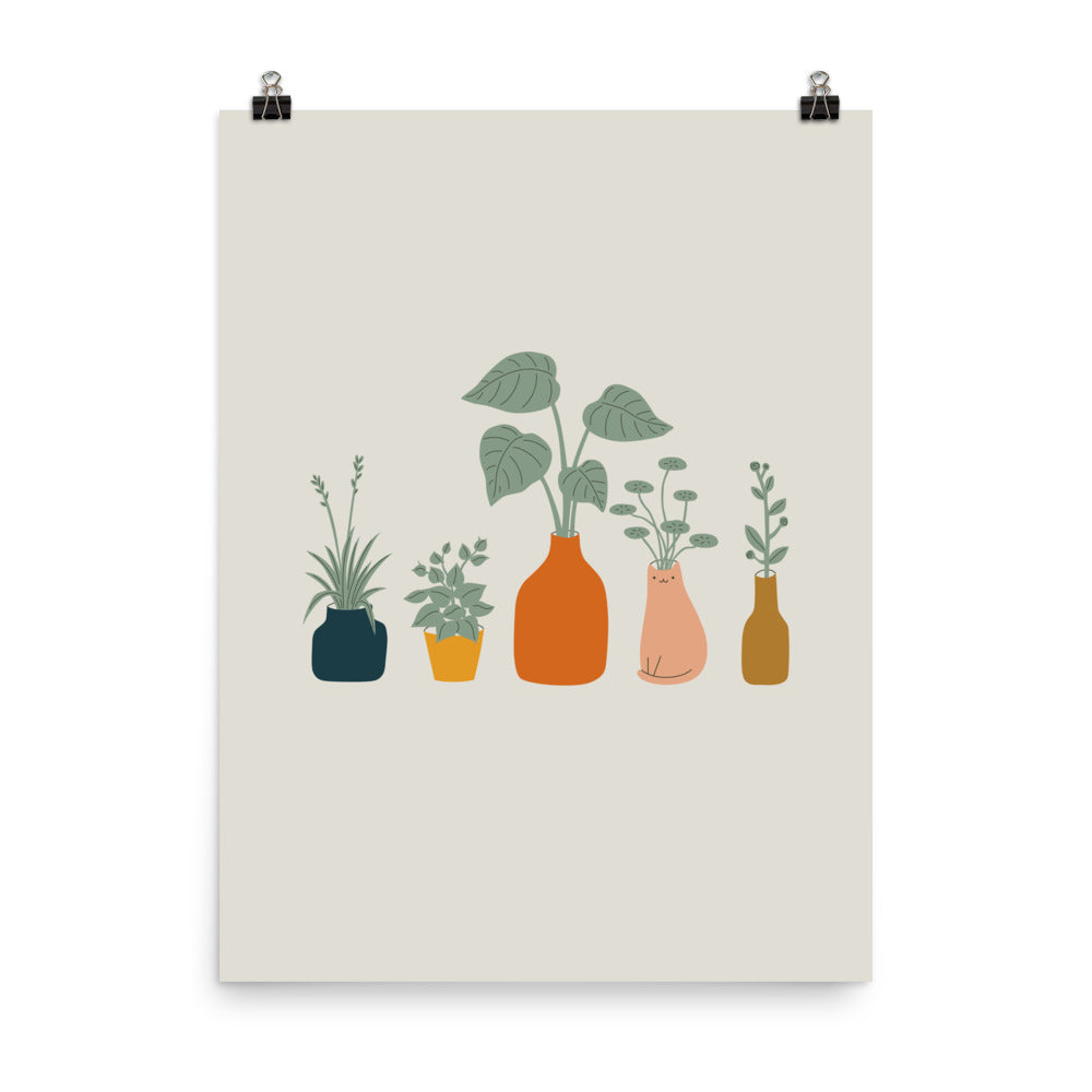 Cat and Plant 9 - Art print
