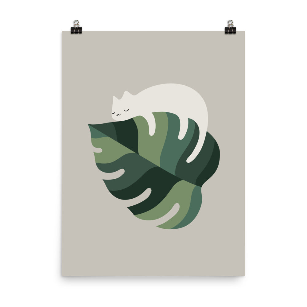 Cat and Plant 10 - Art print