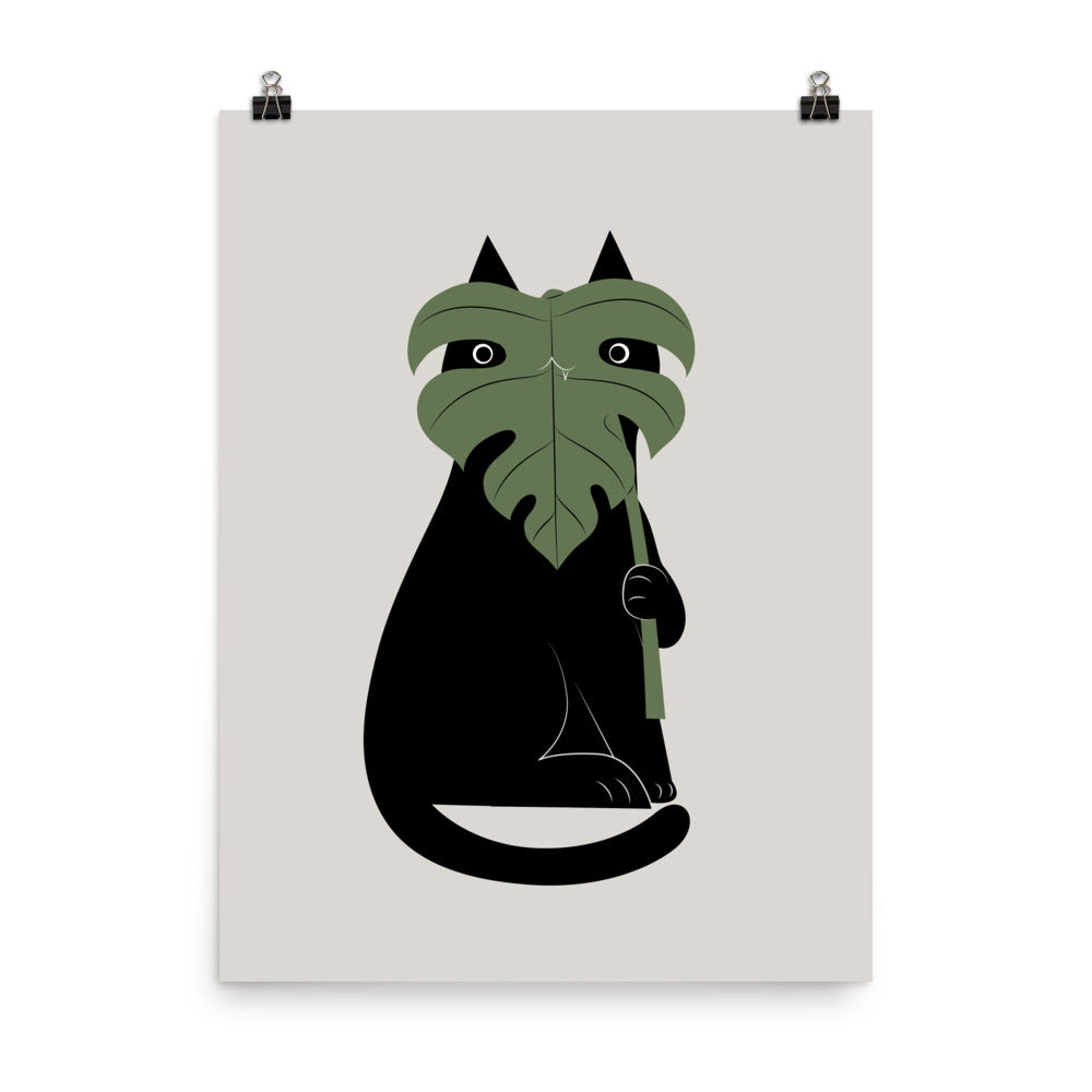 Cat and Plant 14: Monster-a - Art print