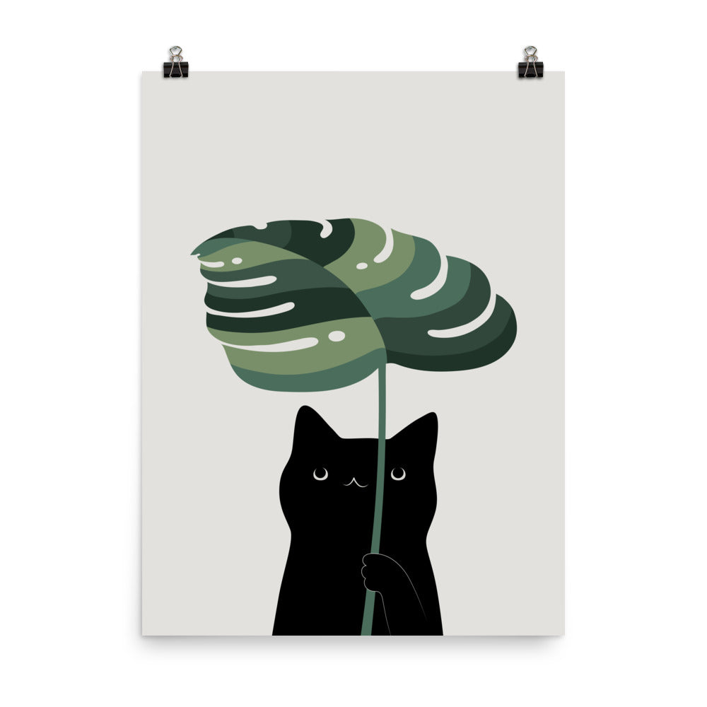 Cat and Plant 16 - Art print