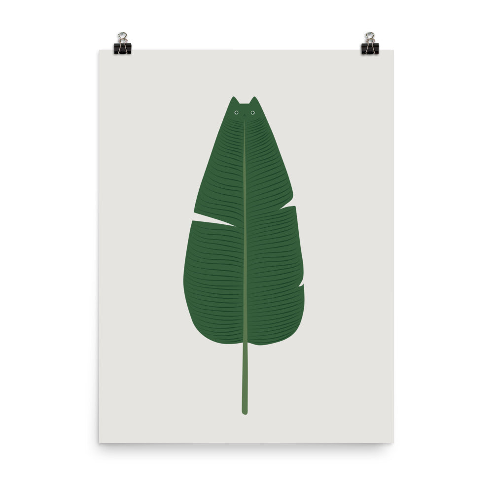 Cat and Plant 23: Meownana Leaf - Art print