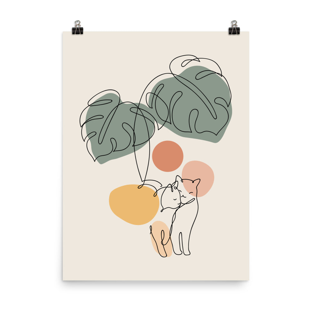 Cat and Plant 36 - Art print