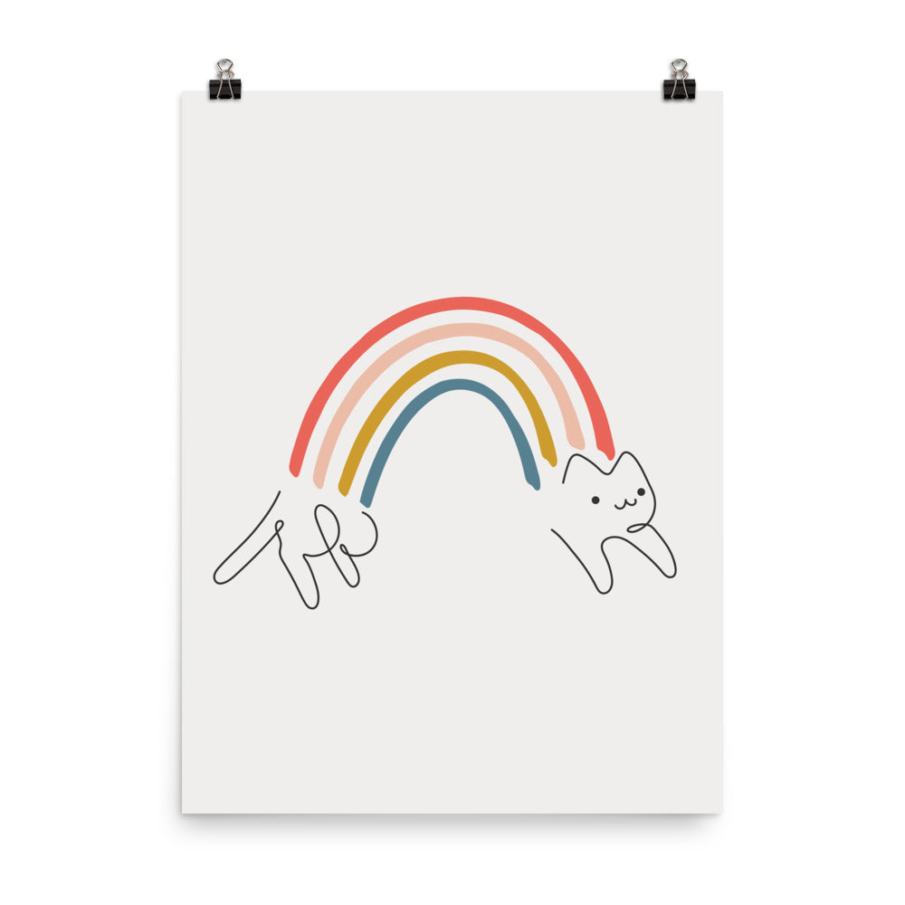 Rainbow Cat 1: Happy Leap - Art print