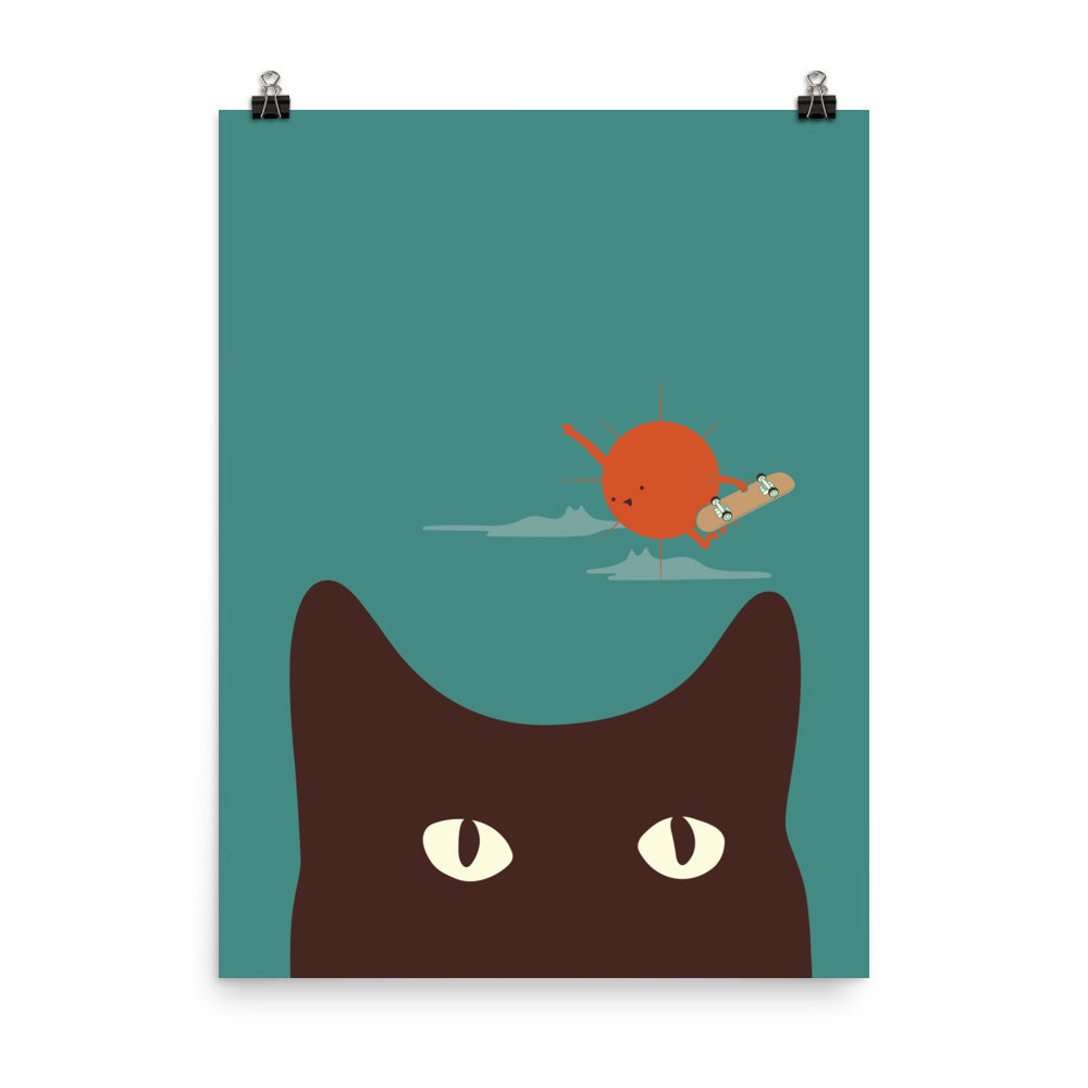 Cat Landscape 112: SCatBoarding - Art print