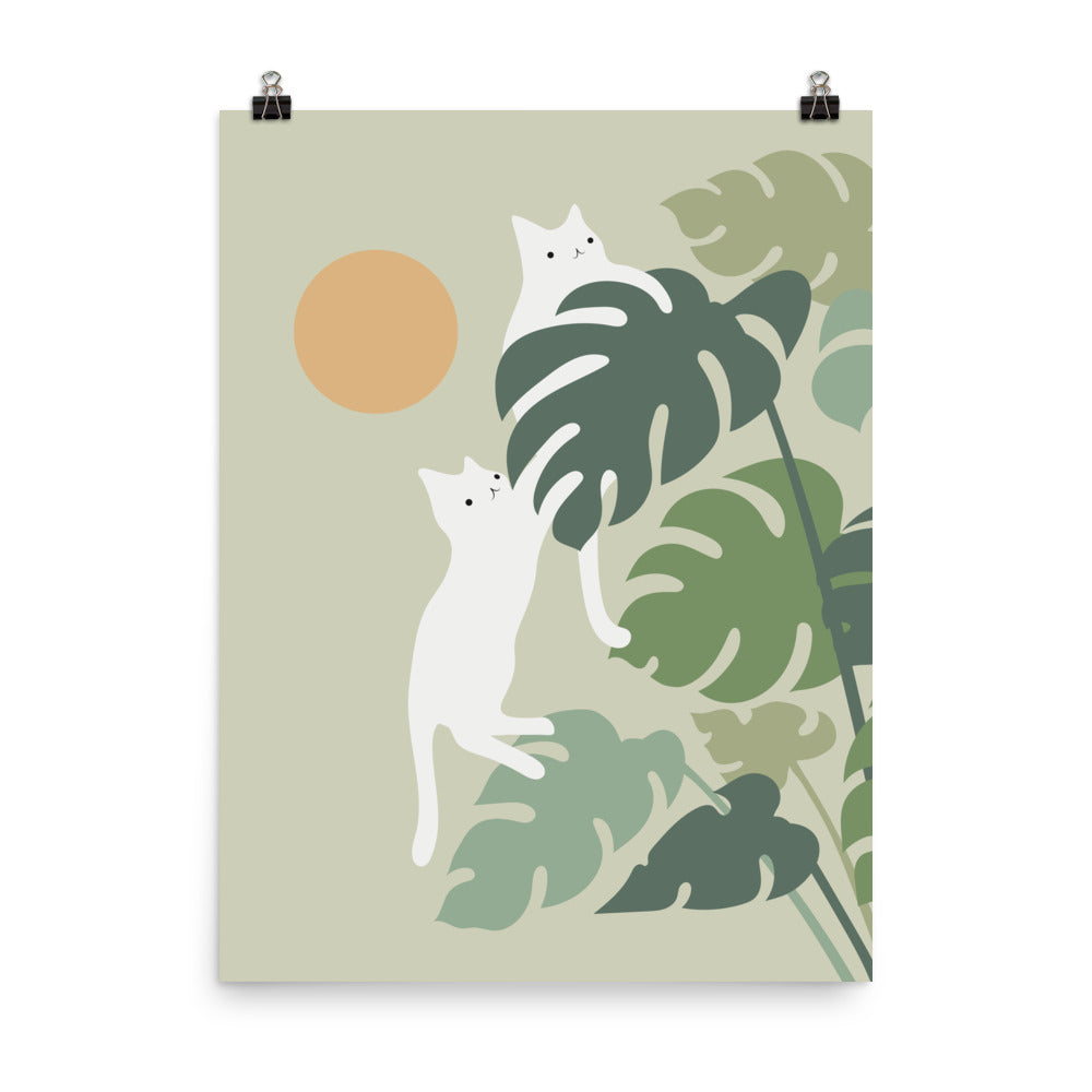 Cat and Plant 42 - Art print
