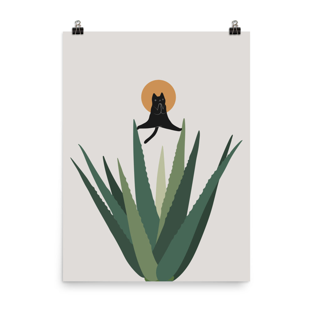 Cat and Plant 43: Nameowste - Art print