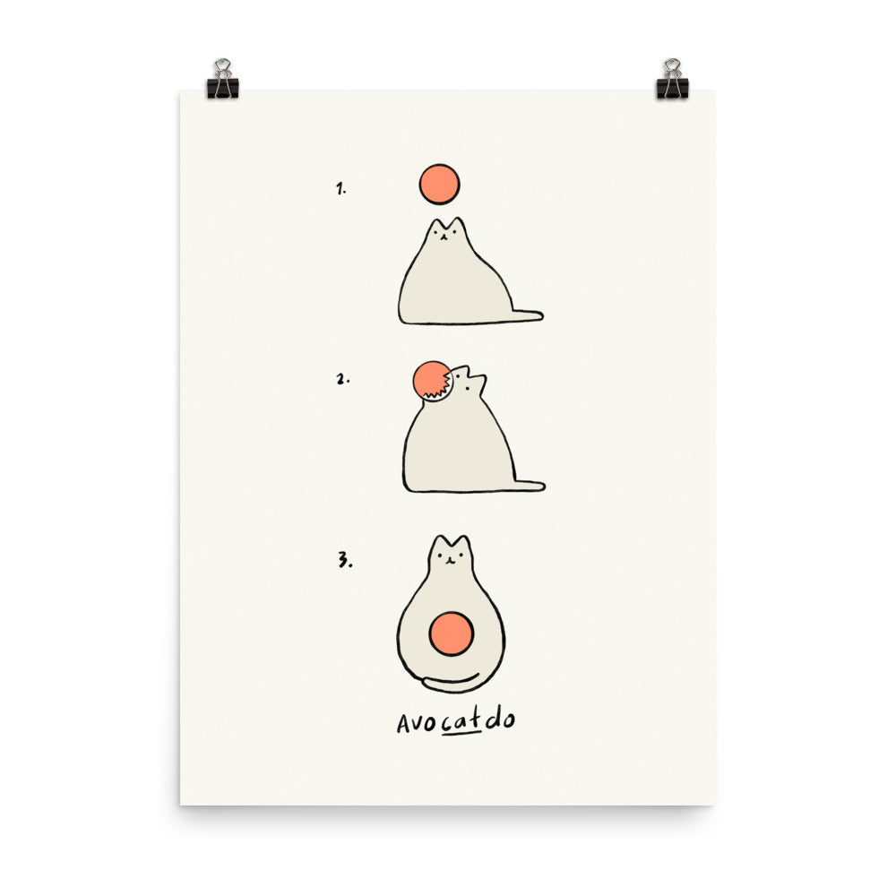 Cat Puns 1: Avocatdo - Art print