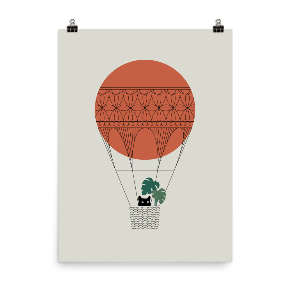 Cat Landscape 138: Hot Sun Balloon - Art print