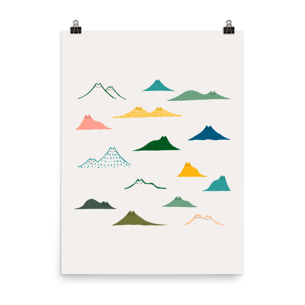 Cat Landscape 140: Many Meowtains - Art print