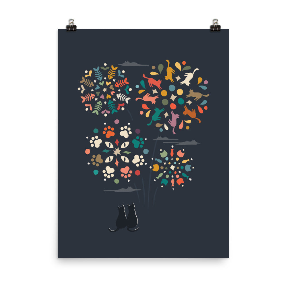 Cat Landscape 143: Fireworks - Art print