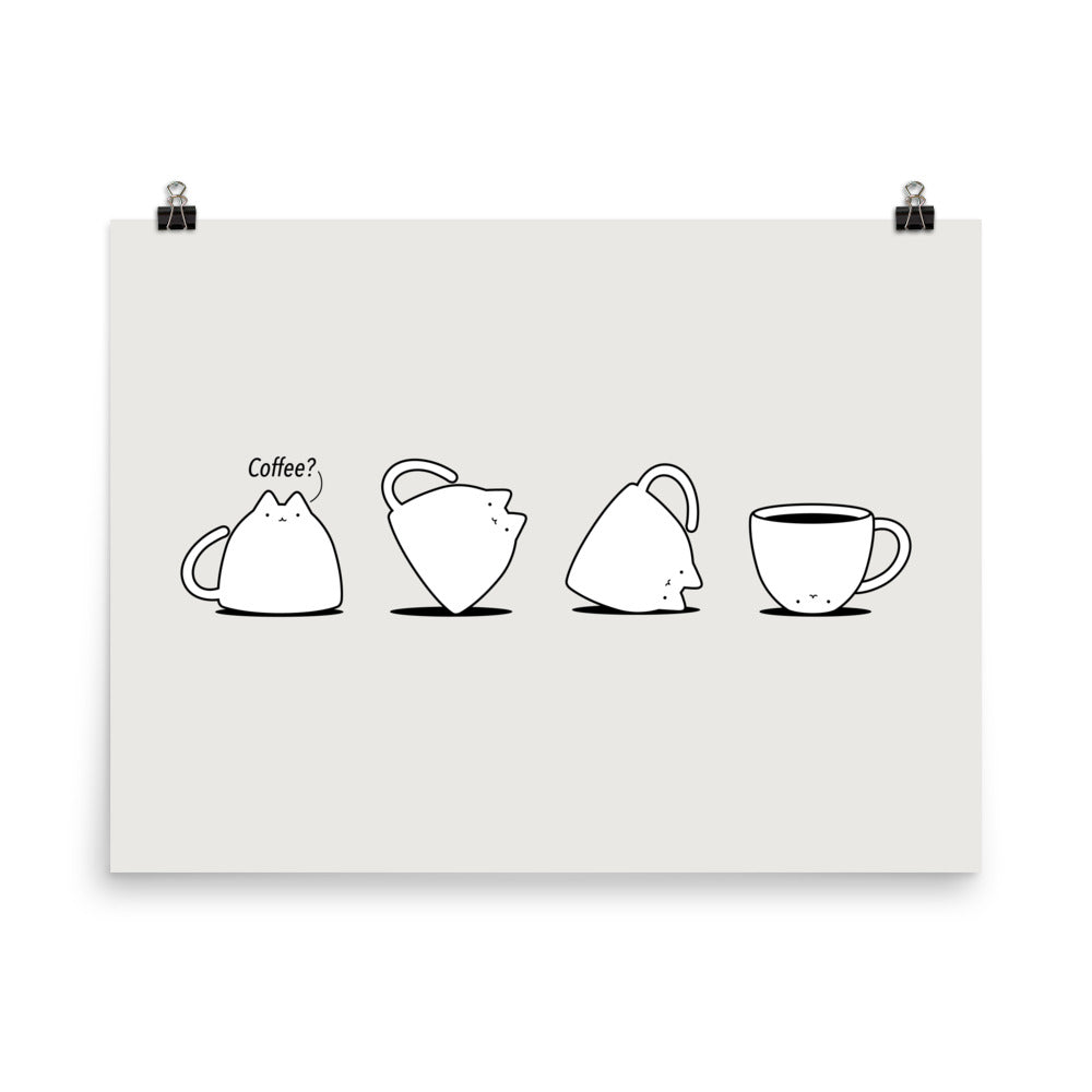 Coffee Cat 4: Coffee? - Art print