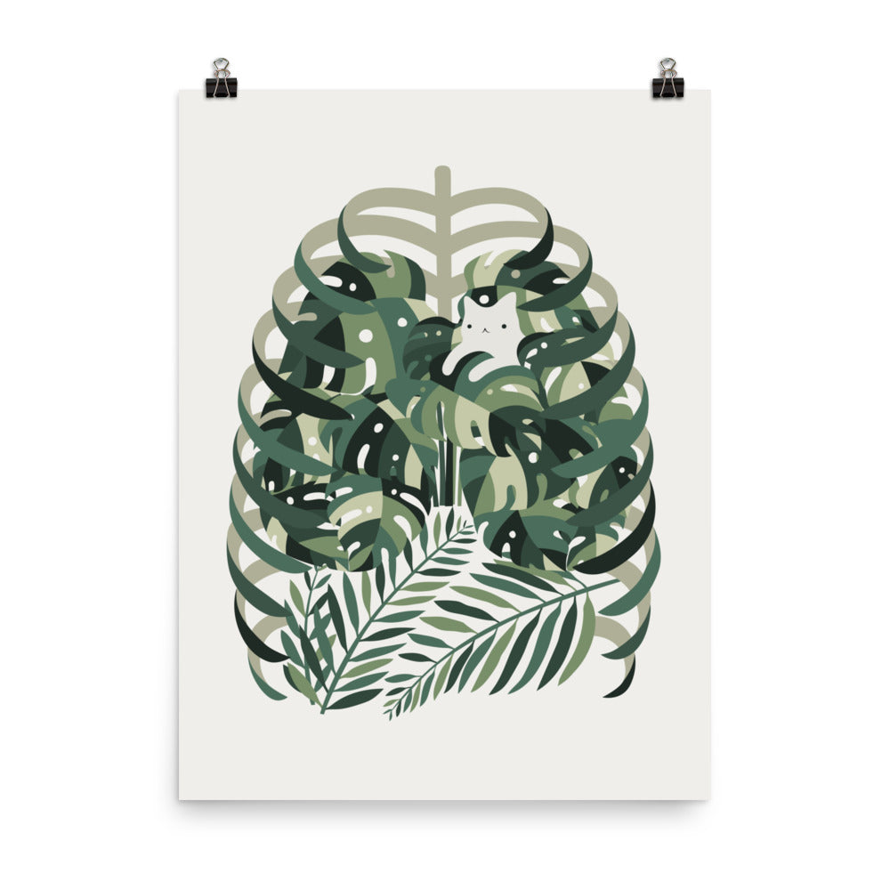 Cat and Plant 56 - Art print