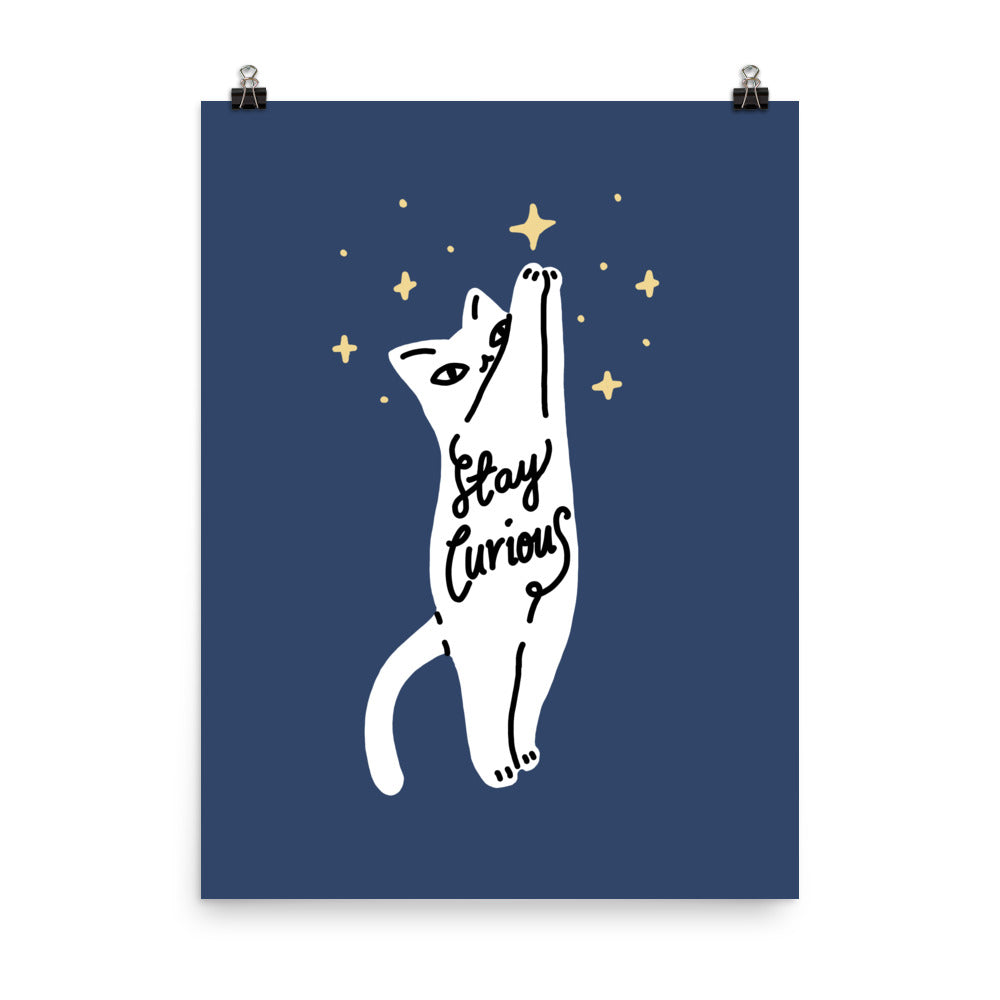 Stay Curious Cat - Art print