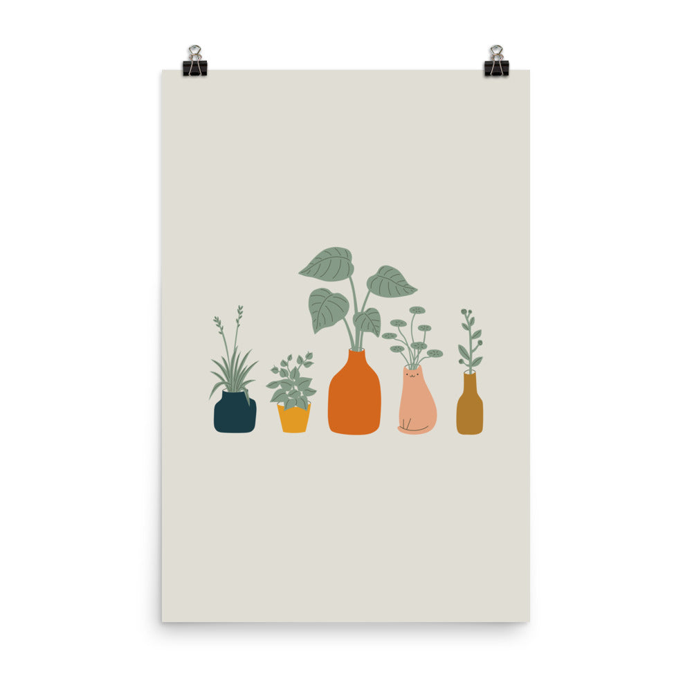 Cat and Plant 9 - Art print